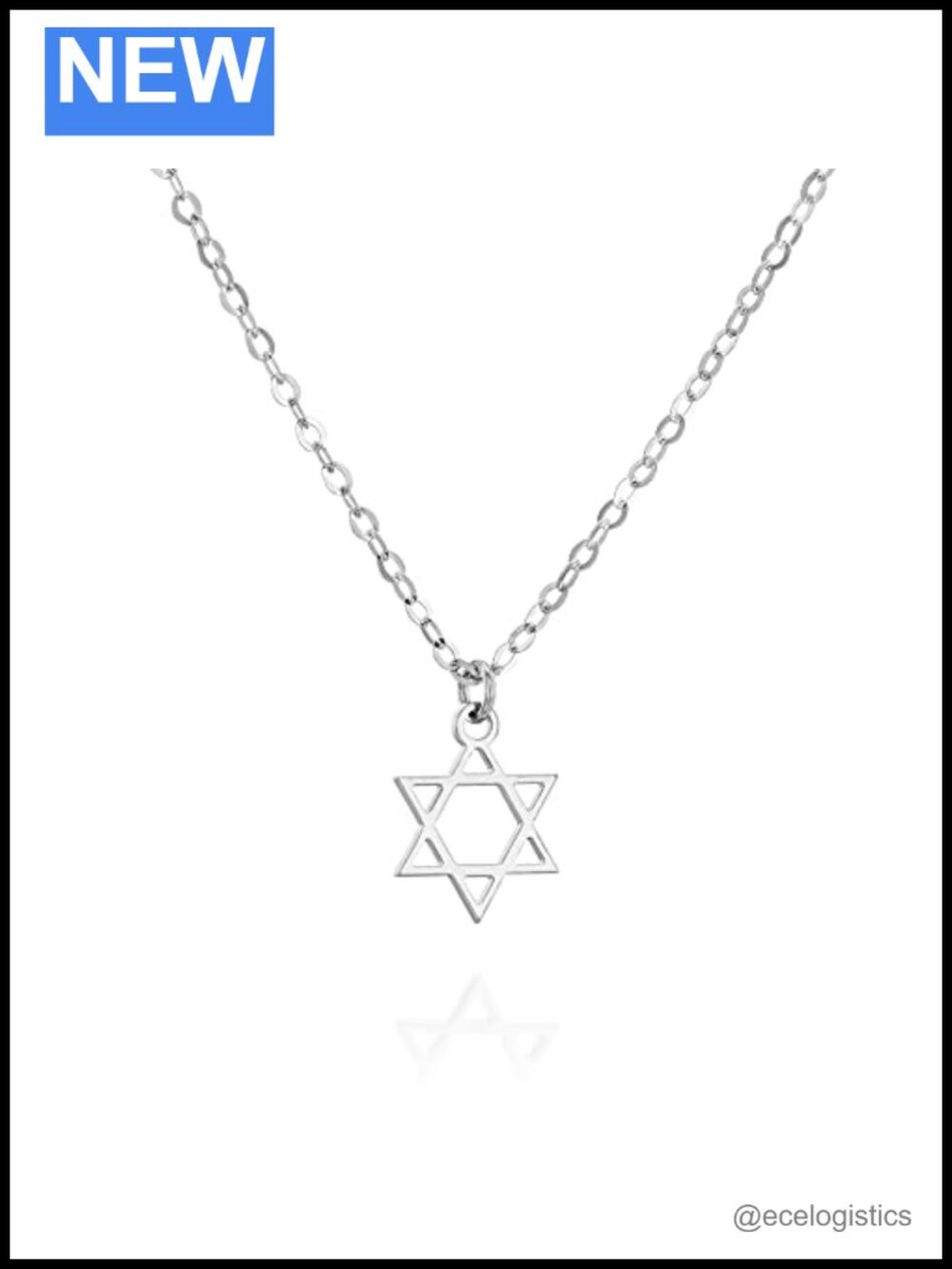 Sterling Silver Star of David Necklace Dainty Jewish Pendant with Extender